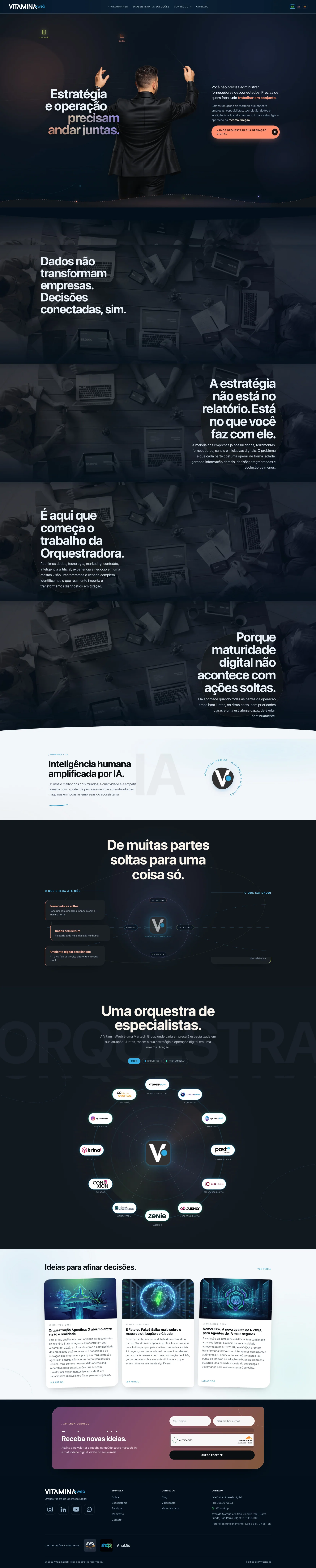 Homepage completa da VitaminaWeb em alta resolução